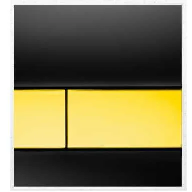 Клавиша смыва, цвет стекла чёрный, цвет кнопки золото, Tece TECEsquare Urinal 9242808 (детальная фотография)