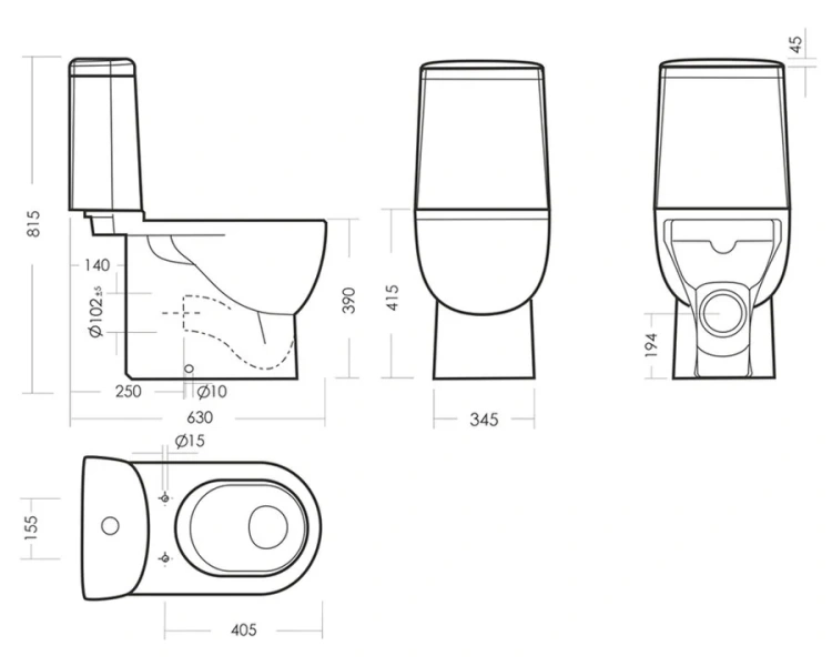 Унитаз компакт Sanita Luxe Fest с сиденьем микролифт WC.CC/Fest/2-DM/WHT.G/S1 (детальная фотография), напольные