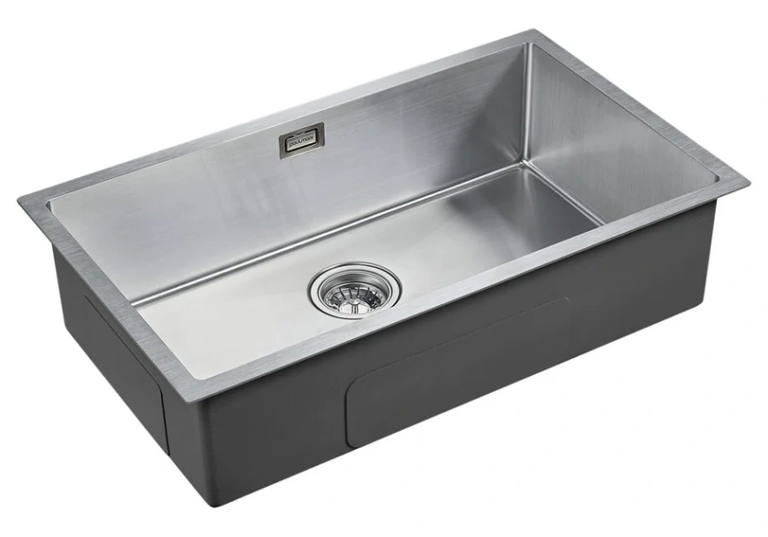 Мойка для кухни Paulmark Koher PM807444 74 см прямоугольная (детальная фотография), из нержавеющей стали, стальные, металлические