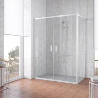 Душевой уголок профиль черный глянцевый стекло прозрачное Vegas-glass