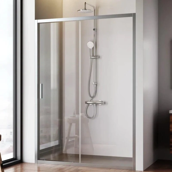 Душевая дверь в нишу AM.PM Gem Solo 140 см W90G-140-1-195 (детальная фотография), недорогие, в нишу, стеклянные