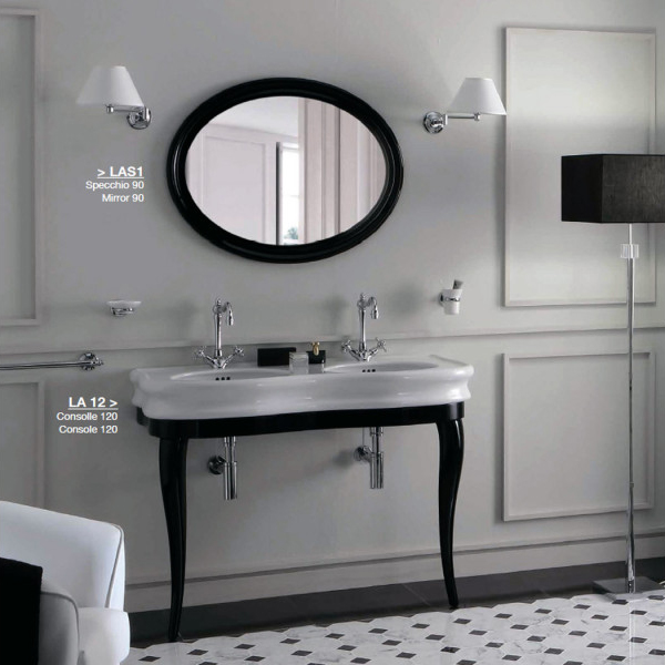 Зеркало Simas Lante 62 см черное глянцевое LAS1 NE (детальная фотография), в раме