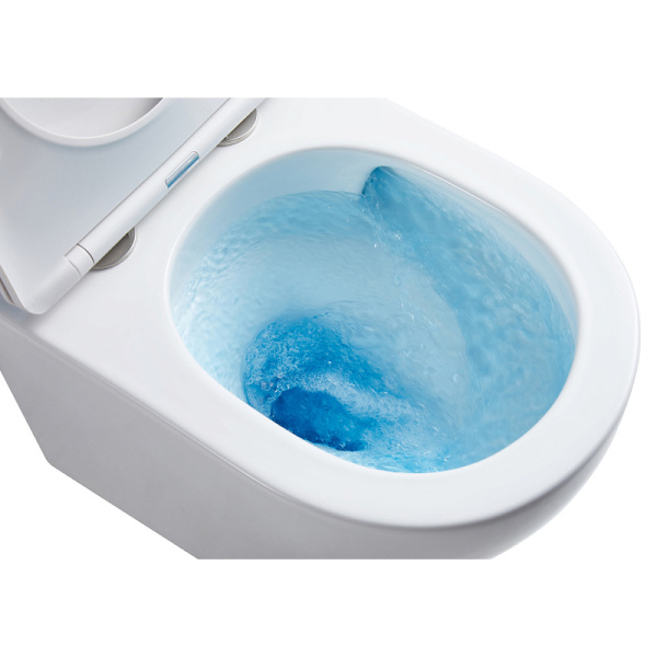 Унитаз подвесной Azario Grado безободковый AZ-0046-UQ (детальная фотография), с горизонтальным, прямым выпуском, с прямым выпуском