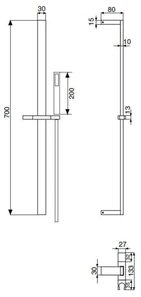 Душевой гарнитур Cezares золото 24 карат CZR-L-SD-03/24 (детальная фотография), душевые гарнитуры