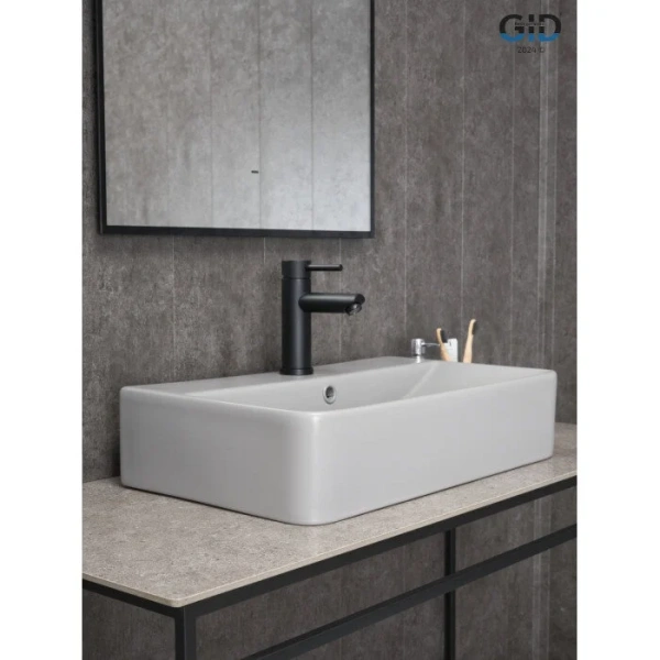Раковина GID Geometrico Gm1344 61 см серая 52236 (детальная фотография), накладные (на столешницу)