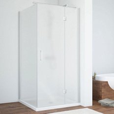 Душевой уголок профиль матовый хром стекло сатин Vegas-glass