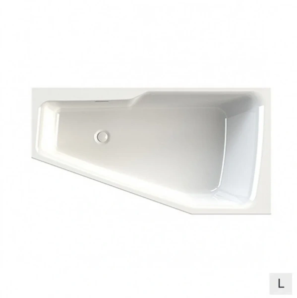 Акриловая ванна Riho Rething Space Fall Plug & Play B111009005/B112009005, 160 x 75 см, наполнение через перелив, левая/правая, цвет белый (детальная фотография), современныe, hi-tech