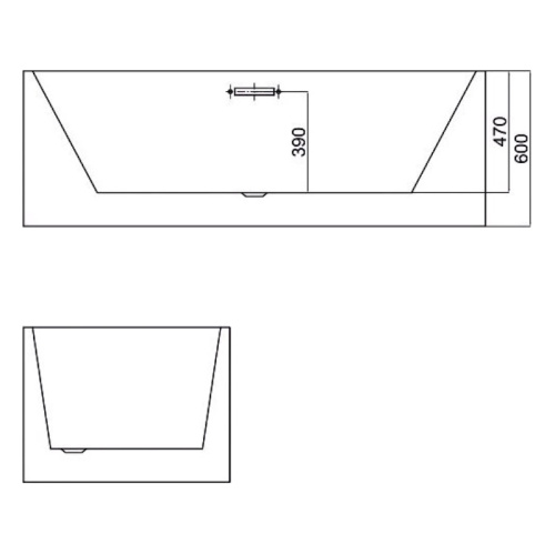 Ванна акриловая Black&White Swan 180x80 см белая 107SB85 (детальная фотография), прямоугольные