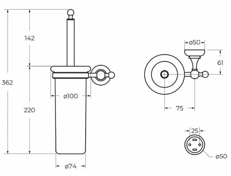 Ершик Cezares Aphrodite-TBS подвесной (детальная фотография), классические, ретро, с кристаллами swarovski