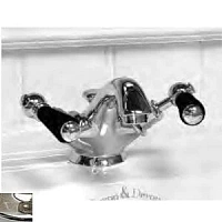 Смеситель для раковины, 1 отверстие, никель, Devon&Devon Black Dandy