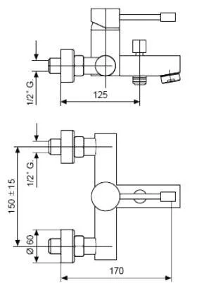Смеситель для ванны хром Emmevi Eden 71001CR (детальная фотография), для ванны