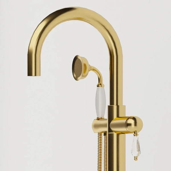 Смеситель для ванны Boheme Imperiale золото ручка Swarovski 289-SW (детальная фотография), классические, ретро, с кристаллами swarovski, с элементами стекла, декорированные