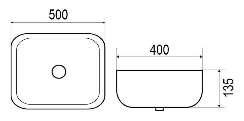Раковина Azario 50 см накладная AZ41015 (детальная фотография), современные, hi-tech