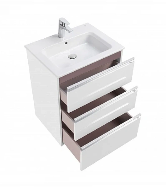 Тумба под раковину подвесная Roca The Gap 60 см белый глянец 857552806 (детальная фотография), подвесная, пристенная