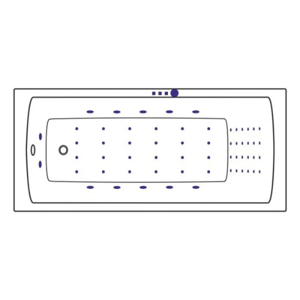 Ванна гидромассажная Excellent Aquaria Nano 170 x 75 см, белый/золото, WAEX.AQU17.NANO.GL (детальная фотография), приставные, встраиваемые