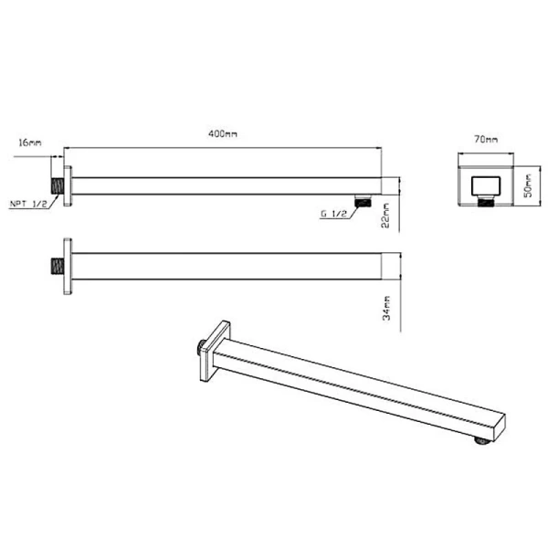 Верхний душ Vincea VSHD-41C ABS-пластик (детальная фотография), верхние души