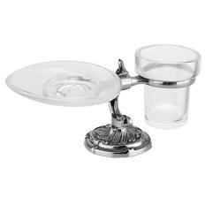 Стакан и мыльница для ванной Art&Max Barocco Crystal AM-1789-C