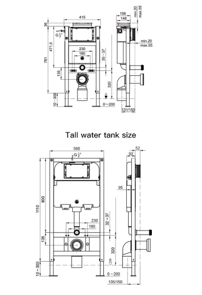 Унитаз с инсталляцией Timo белый/черный TE-751B (детальная фотография) index_1