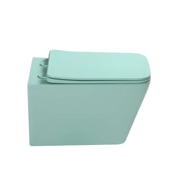 Унитаз подвесной SantiLine светло-зеленый SL-5007LG (детальная фотография), без бачка, со скрытым бачком