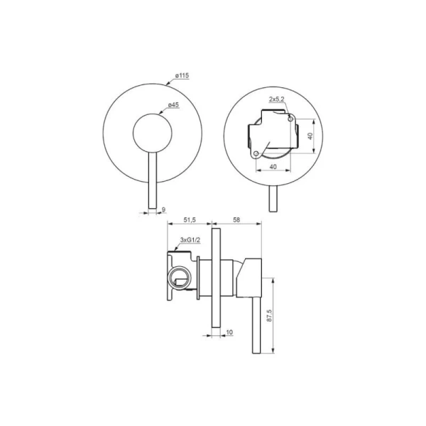 Смеситель для душа Damixa Scandinavian Pure хром 367500000 (детальная фотография), для душа