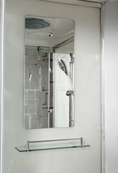 Душевая кабина Deto EM 120x80 см асимметричная EM1512RLED+GM (детальная фотография), стеклянные, матовые, узорчатые