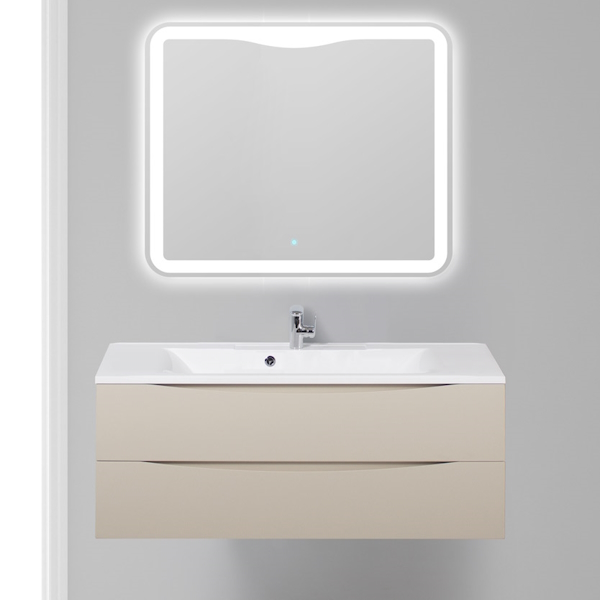 Тумба под раковину подвесная BelBagno Marino 120 см бежевая матовая MARINO-1200-2C-SO-CO-P (детальная фотография), в наличии