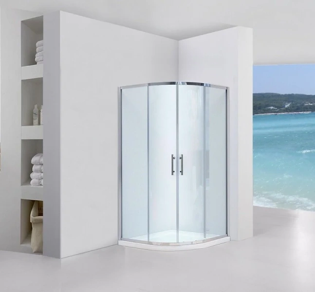 Душевой уголок Black&White Stellar Wind 90x90 см профиль хром, стекло прозрачное 1019090 (детальная фотография), хром