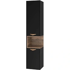 Шкаф-пенал подвесной Brevita Bergen 35 см черный, левый