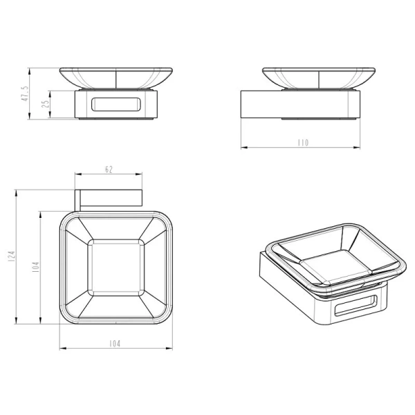 Мыльница Boheme Q бронза 10943-BR (детальная фотография), современные, hi-tech