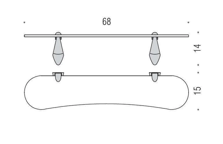 Полочка для ванной Colombo Khala стеклянная B1816 (детальная фотография), современные, hi-tech