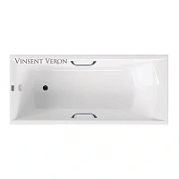 Чугунная ванна Vinsent Veron Devon VDV1908045H/VH0012CH, 190 x 80 см, ручки хром, цвет белый