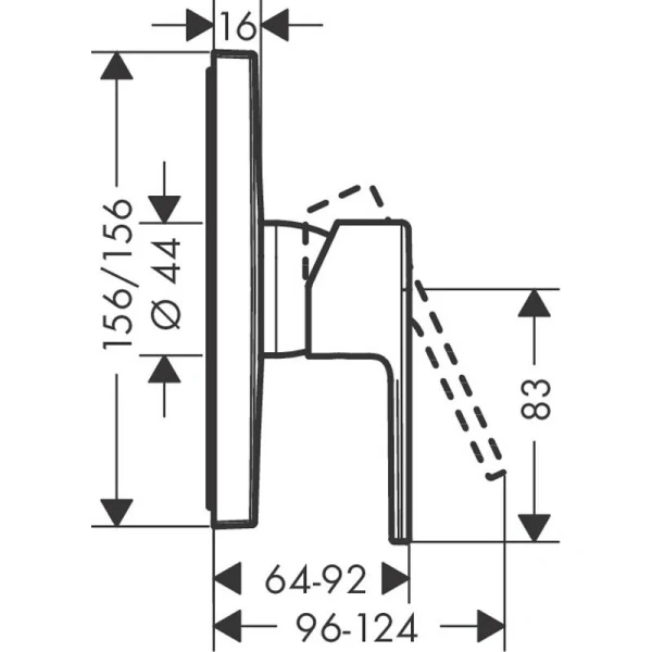 Смеситель для душа Hansgrohe Vernis Shape 71668 латунь (детальная фотография), для душа