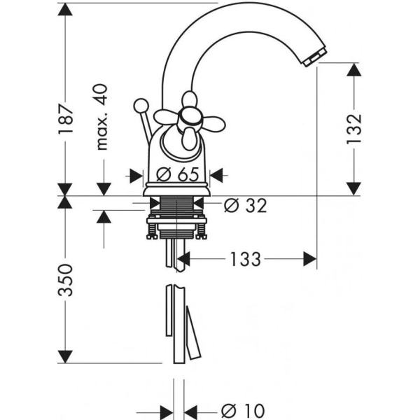 Схема (детальная фотография), для раковины
