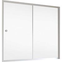 Душевая шторка на ванную профиль матовый хром стекло прозрачное Vegas-glass