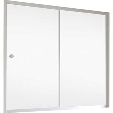 Душевая шторка на ванную профиль матовый хром стекло прозрачное Vegas-glass