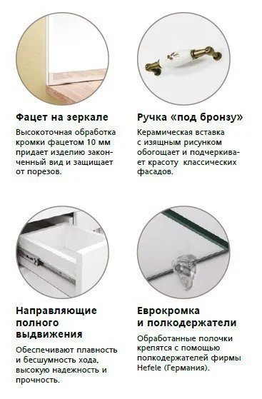 Тумба под раковину напольная Style Line Олеандр-2 86 см белая ЛС-00000241 (детальная фотография), комплект (набор)