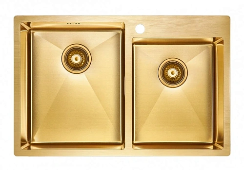 Мойка для кухни Paulmark Helfer 78 см брашированное золото - фото 3