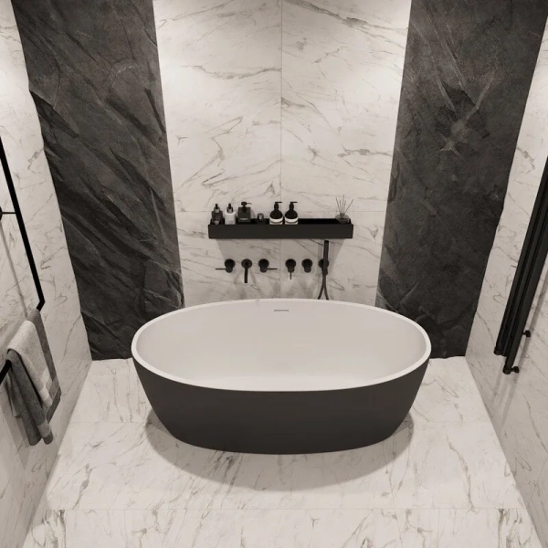 Ванна акриловая Corpa Nera Bosso CN130104, 170 х 76 см, черный матовый (детальная фотография), отдельностоящие