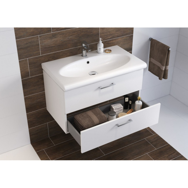 Раковина встраиваемая Cersanit Nature S-UM-NTR80/1-w 80.5х47 см (детальная фотография), белые