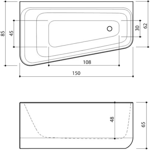 Ванна, цвет белый, правая, Balteco Gamma 150 Balteco Gamma 150R (детальная фотография), по запросу index_1
