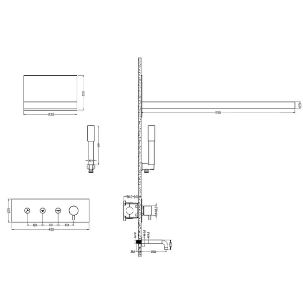 Душевой комплект Boheme Fusion белый матовый 130-2-MW (детальная фотография), комплекты