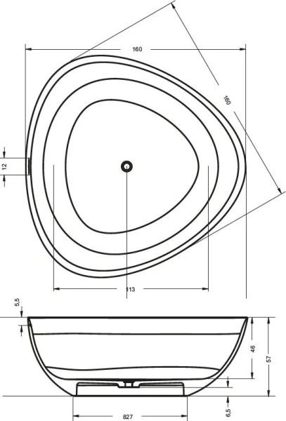 Ванна из искусственного камня Riho Ovideo 160х160 см белая B125001105 (детальная фотография), белые