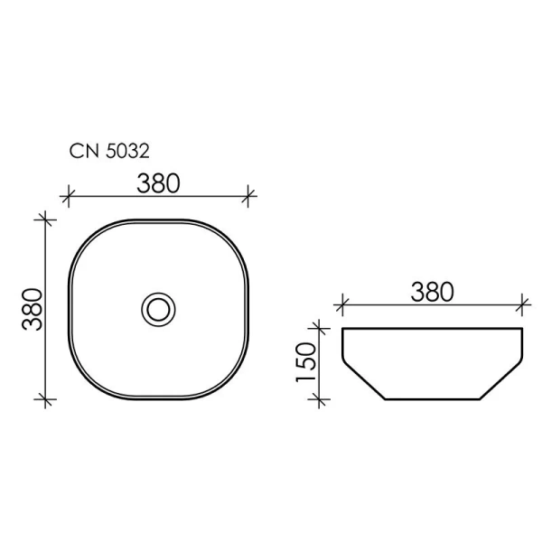 Раковина Ceramica Nova Element 38 см накладная CN5032 (детальная фотография), современные, hi-tech