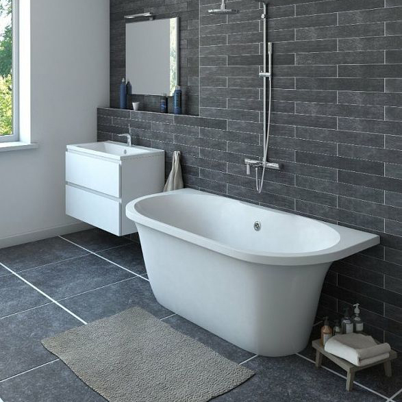 Ванна из литьевого мрамора Эстет Лира 170x80 см белая глянцевая ФР-00001912 (детальная фотография), овальные