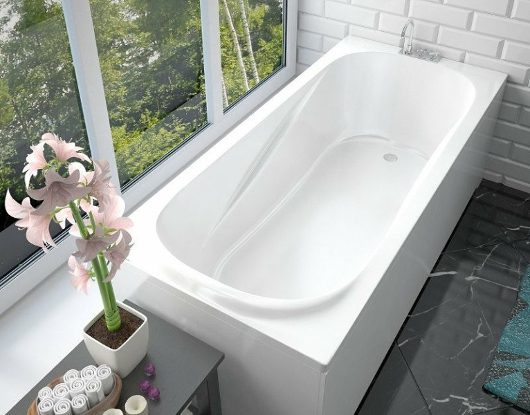 Ванна из литьевого мрамора Эстет Альфа 180х80 см белая матовая ФР-00014522 (детальная фотография), 180x80 см