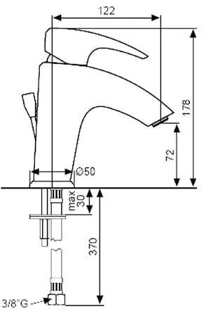 Смеситель для раковины Emmevi Kali 75003 75003CR (детальная фотография), для раковины