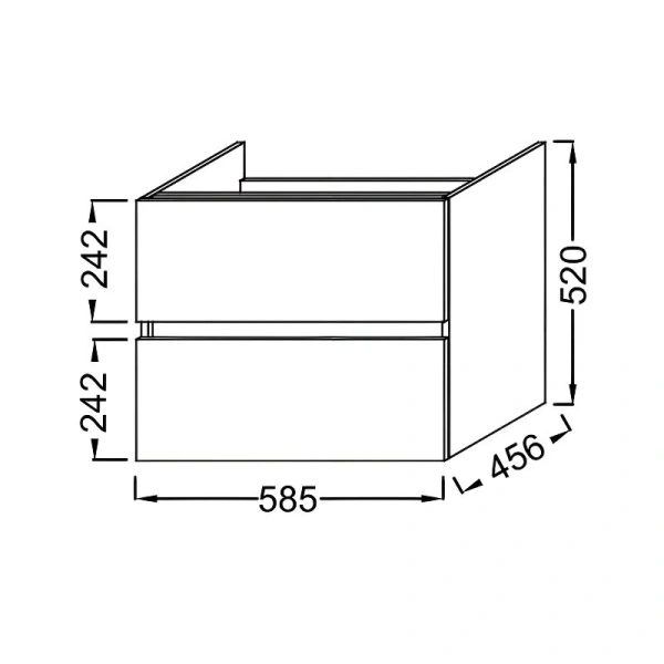 Тумба под раковину Jacob Delafon Tolbiac 60 см два ящика, дуб давос натуральный EB2381-E75 (детальная фотография), в наличии