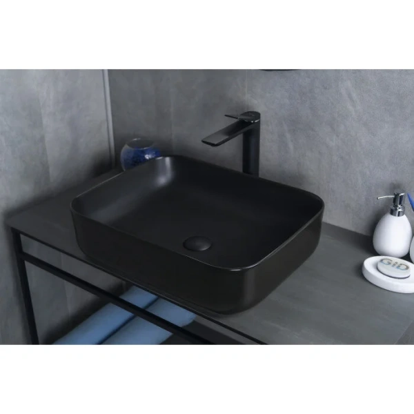 Раковина GID Geometrico Bm1304 50 см черная матовая 53350 (детальная фотография), керамические