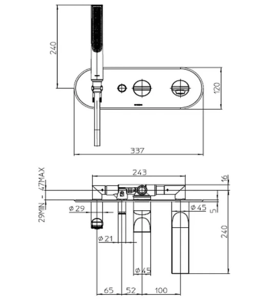 Смеситель для ванны Bossini Apice хром Z00555.030 (детальная фотография), для ванны