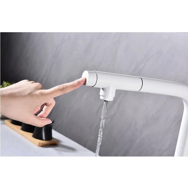 Смеситель для кухни Paulmark Viper белый матовый Vi213105-431 (детальная фотография), нет в наличии